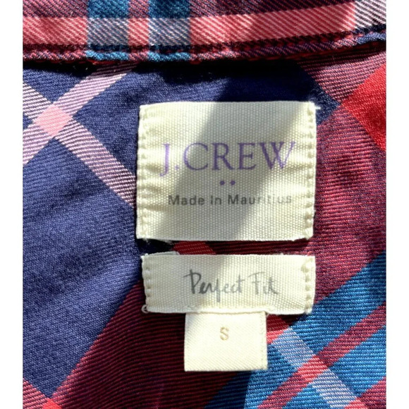 J. Crew Perfect Fit Cotton Button Down Shirt S Red Plaid - Picture 4 of 4
